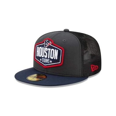 Grey Houston Texans Hat - New Era NFL NFL Draft 59FIFTY Fitted Caps USA5174890